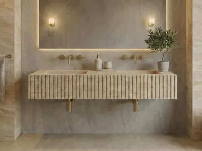 Custom Beige Travertine Sink